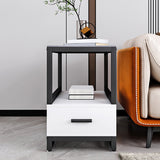 1ドロワー1シェルフエンドテーブルモダン21.65 "背の高い石のサイドテーブル