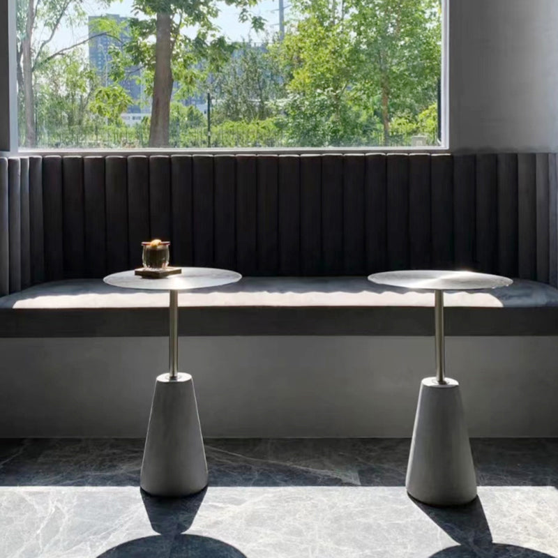 Dia 15.75 "/19.69" Tableau de table ronde métallique Table d'appoint avec accent en béton avec accent en béton