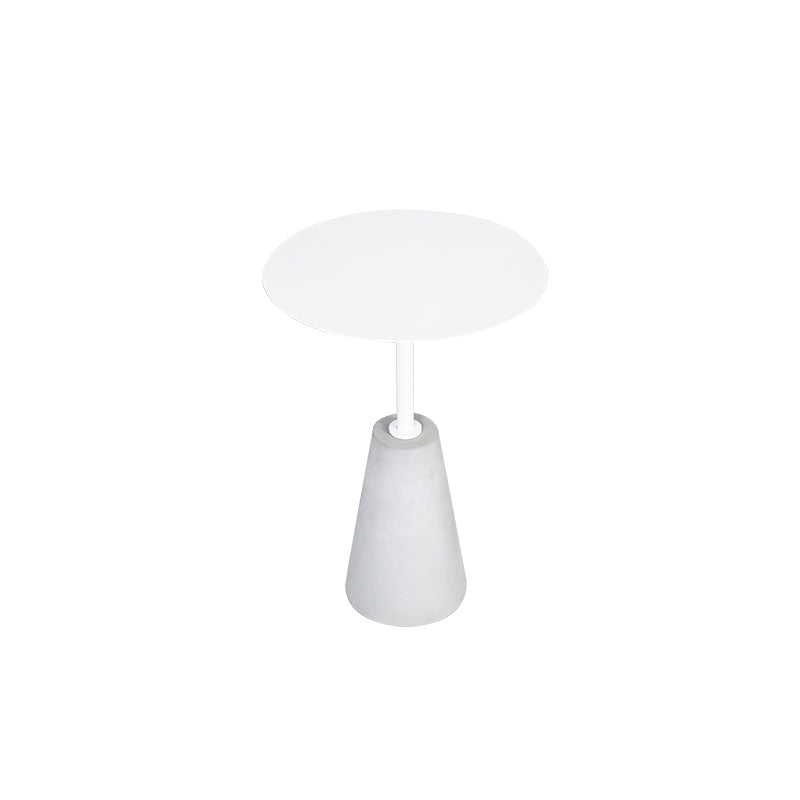 Dia 15.75 "/19.69" Tableau de table ronde métallique Table d'appoint avec accent en béton avec accent en béton