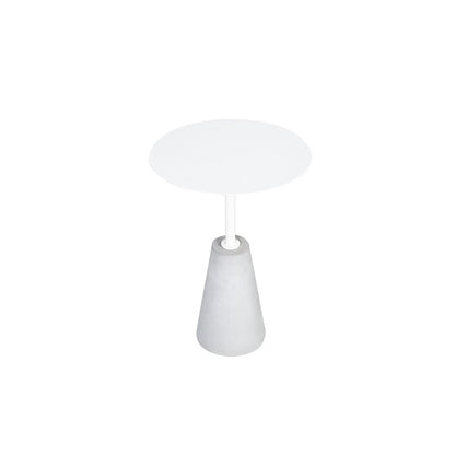 Dia 15.75 "/19.69" Tableau de table ronde métallique Table d'appoint avec accent en béton avec accent en béton