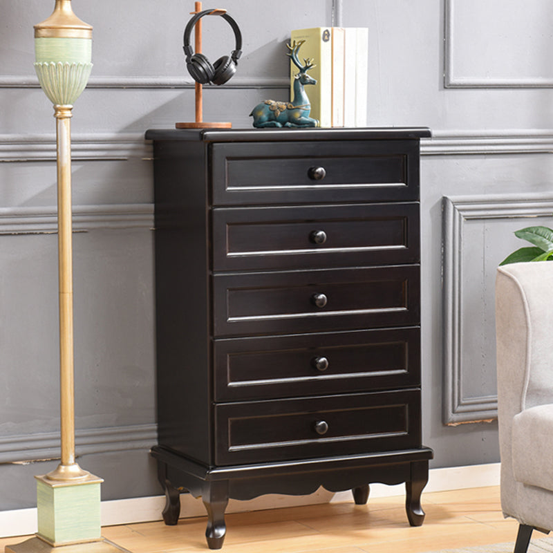 Mid-Century Modern Accent Chest with 5 Drawers Storage Cabinet