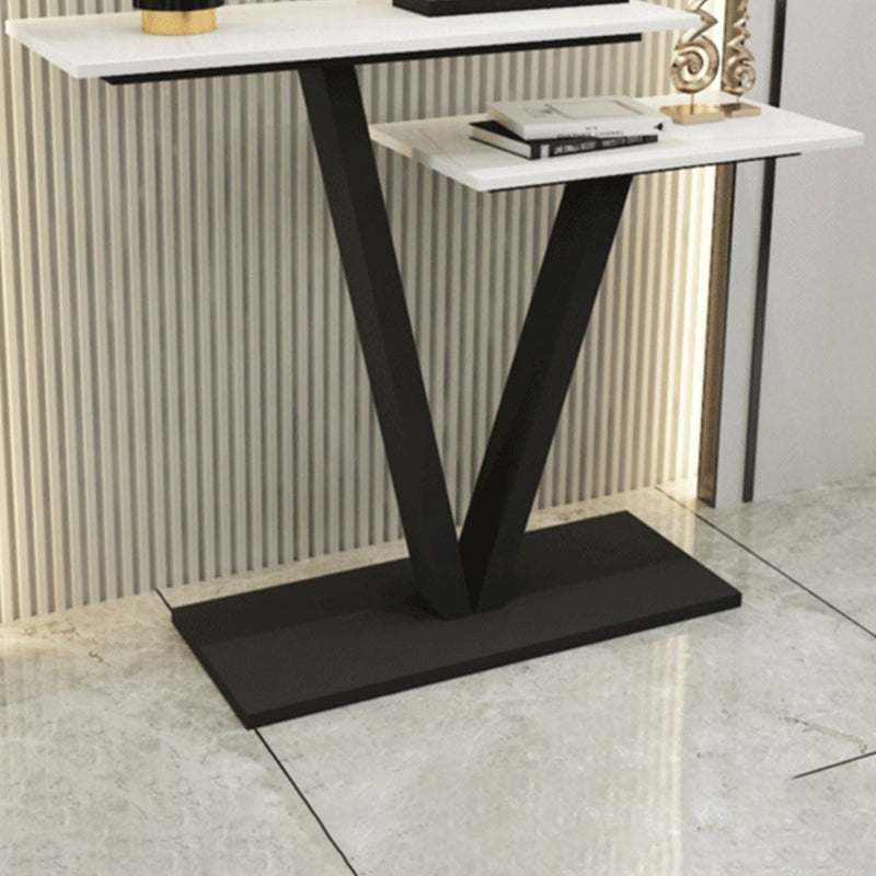 Tavolo da divano resistente alle macchie di piedistallo rettangolo glam