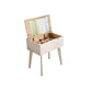 Scandinavian Wood Vanity and Stool Dressing Table with Storage