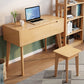 Scandinavian Wood Vanity and Stool Dressing Table with Storage