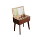 Scandinavian Wood Vanity and Stool Dressing Table with Storage