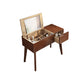 Scandinavian Wood Vanity and Stool Dressing Table with Storage