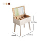 Scandinavian Wood Vanity and Stool Dressing Table with Storage