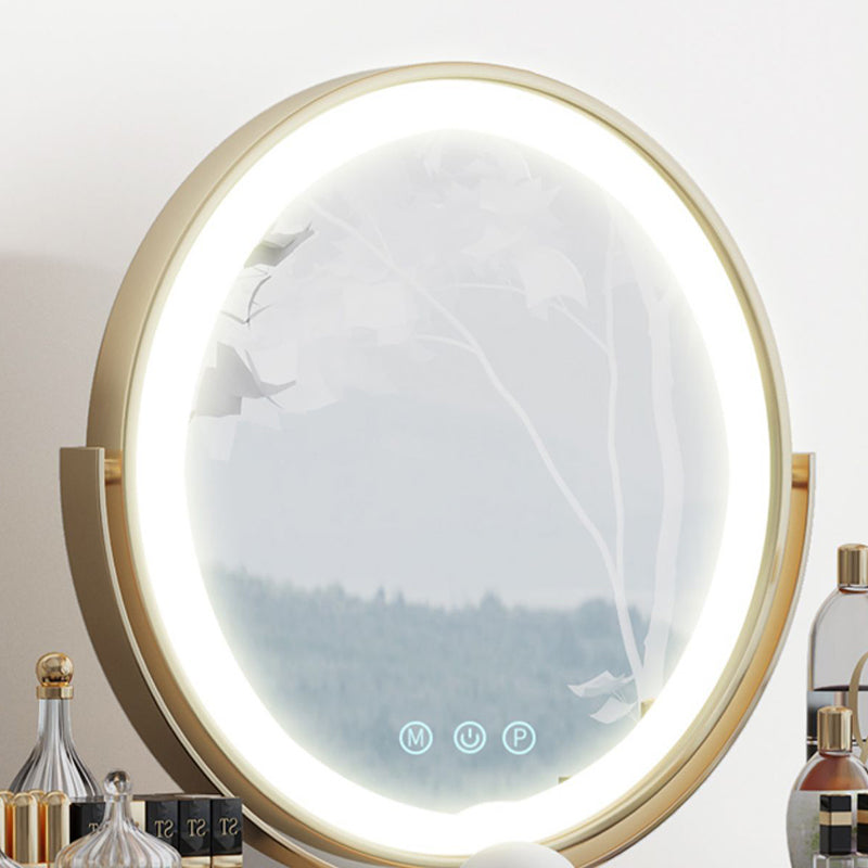 Luxurious Metal Make-up Vanity 4 Solid Wood Drawers Dressing Table