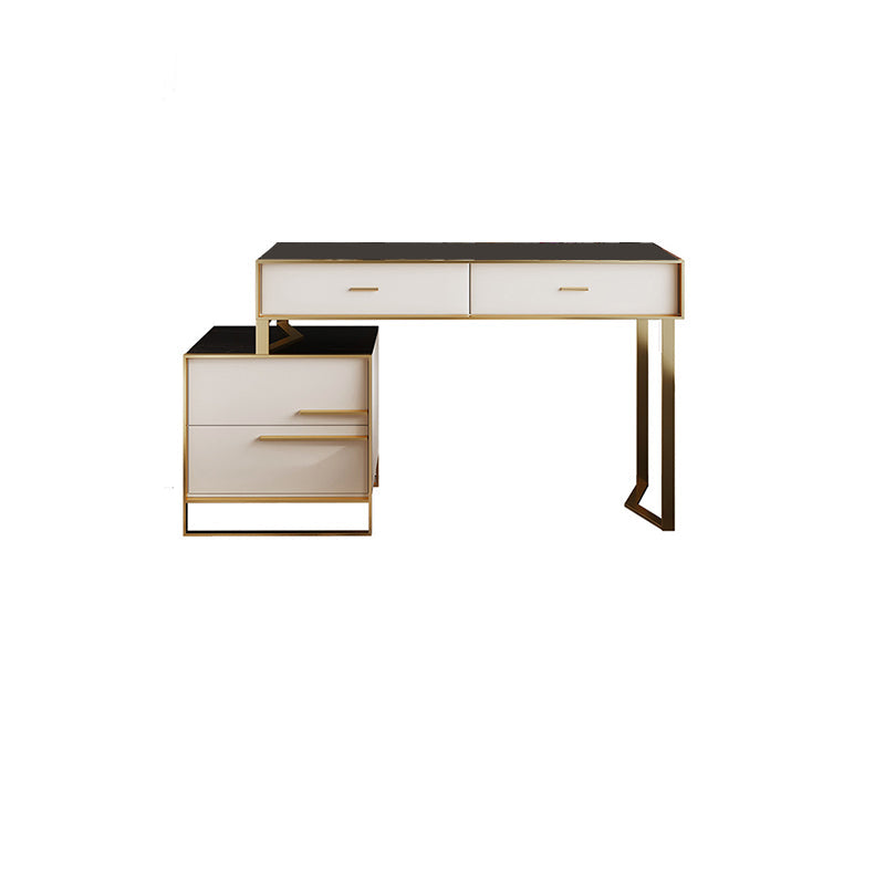 Luxurious Metal Make-up Vanity 4 Solid Wood Drawers Dressing Table