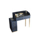 Stone Top Vanity and Stool Dressing Table Faux Leather Make-up Vanity