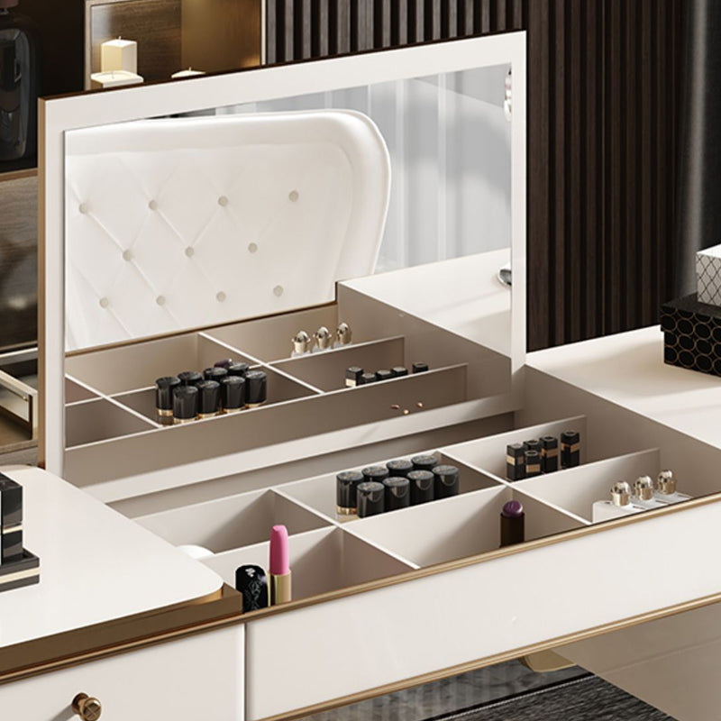 4 Storage Drawers Mirrored Vanity Victorian Wooden Make-up Vanity