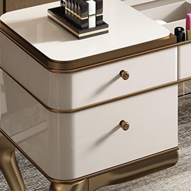 4 tiroirs de rangement vanité miroir victorien en bois vanité