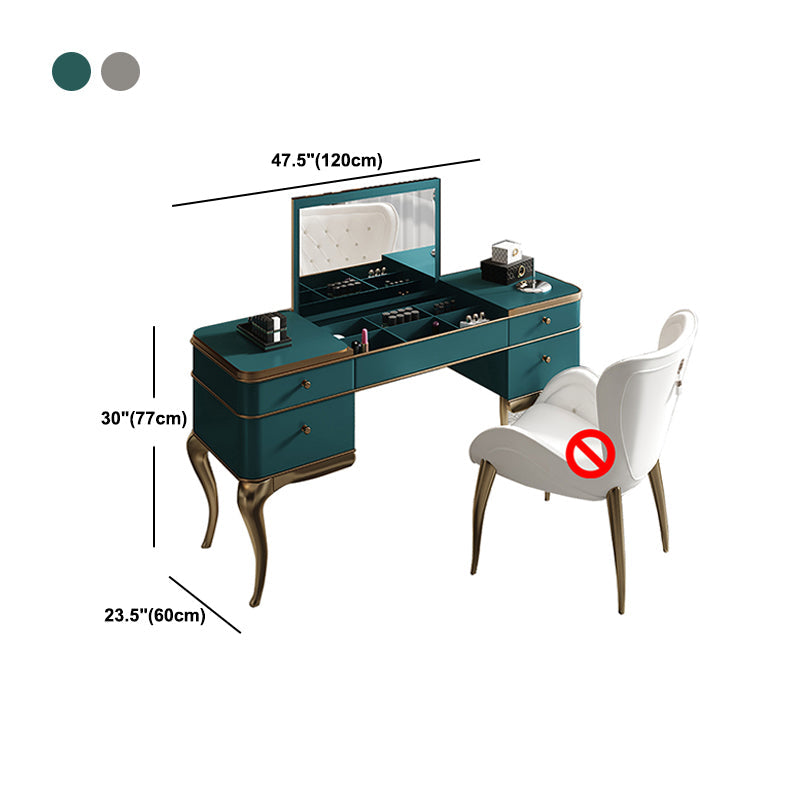 4 tiroirs de rangement vanité miroir victorien en bois vanité