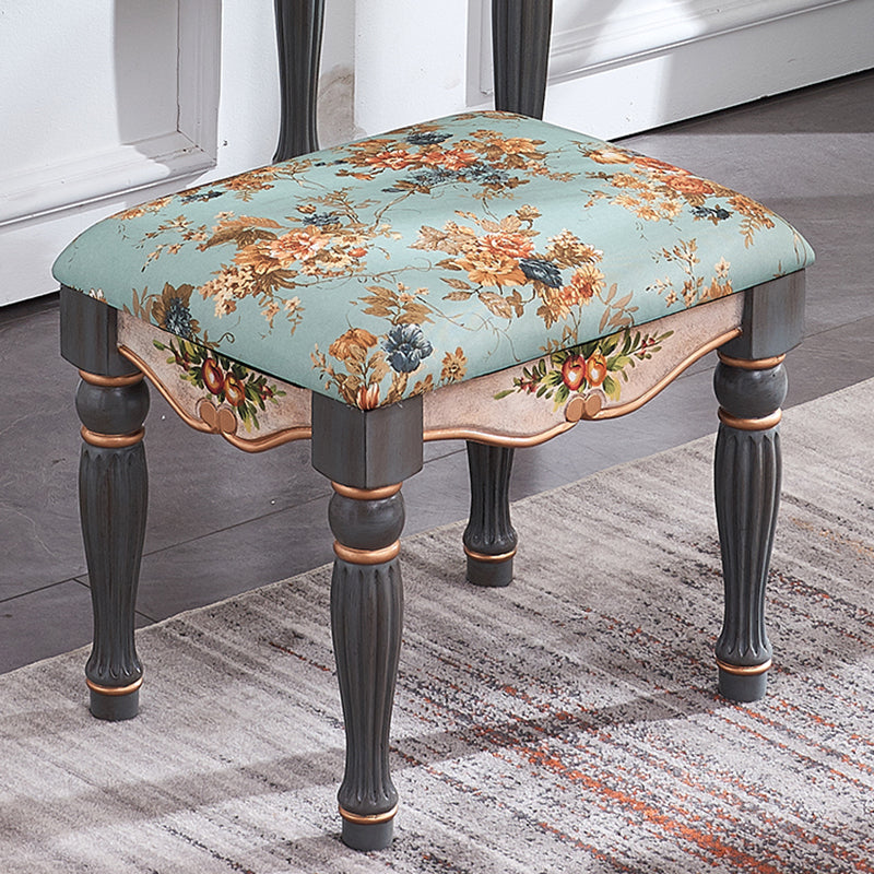 Victorian Wood Vanity Set with Stool and Mirror in Antique Oak Vanity Clearhalo 'Bedroom Furniture' 'furn' 'furn_makeup_vanities' 'Furniture' 'Makeup Vanities' 'makeup_vanities' 5489557