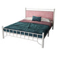 Glam -standaardbed met rechthoekig paneelhoofdeinde en metalen benen bed