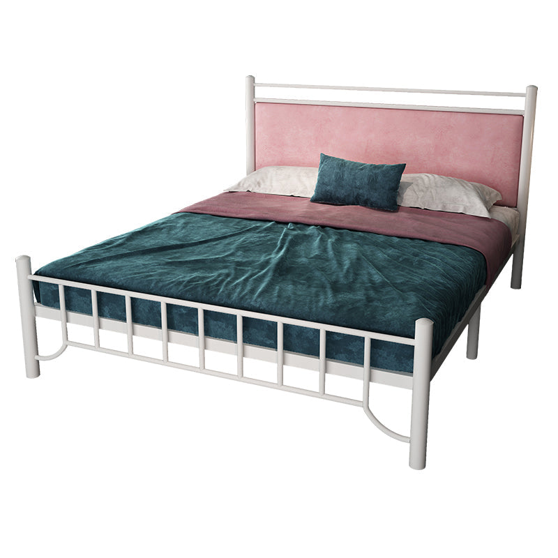 Glam -standaardbed met rechthoekig paneelhoofdeinde en metalen benen bed