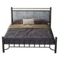 Glam -standaardbed met rechthoekig paneelhoofdeinde en metalen benen bed