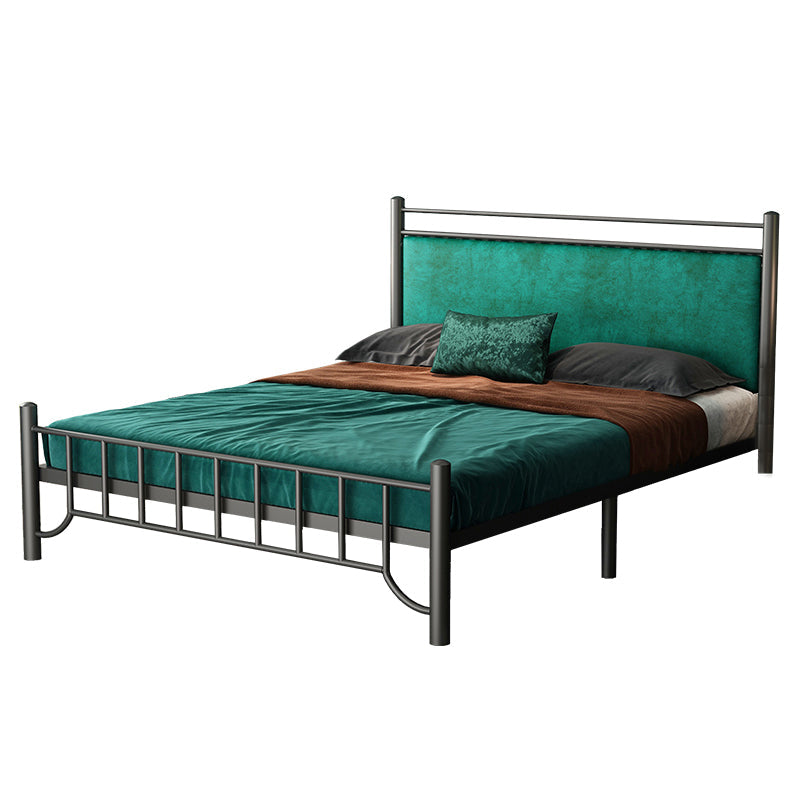 Glam -standaardbed met rechthoekig paneelhoofdeinde en metalen benen bed