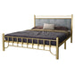 Glam -standaardbed met rechthoekig paneelhoofdeinde en metalen benen bed