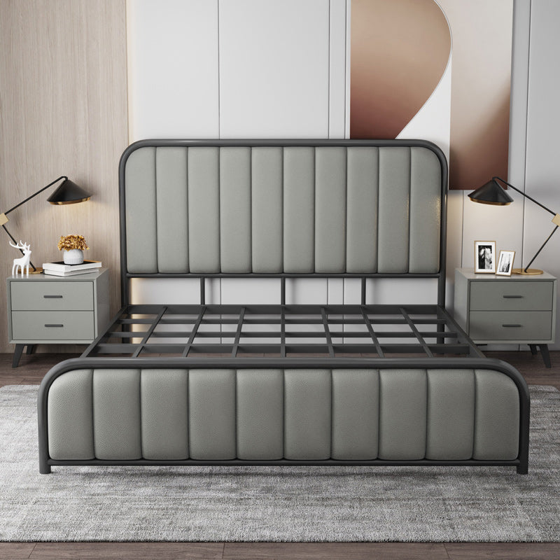 Cama rectangular de estilo glam para la cama estándar con cama de cabecera de panel