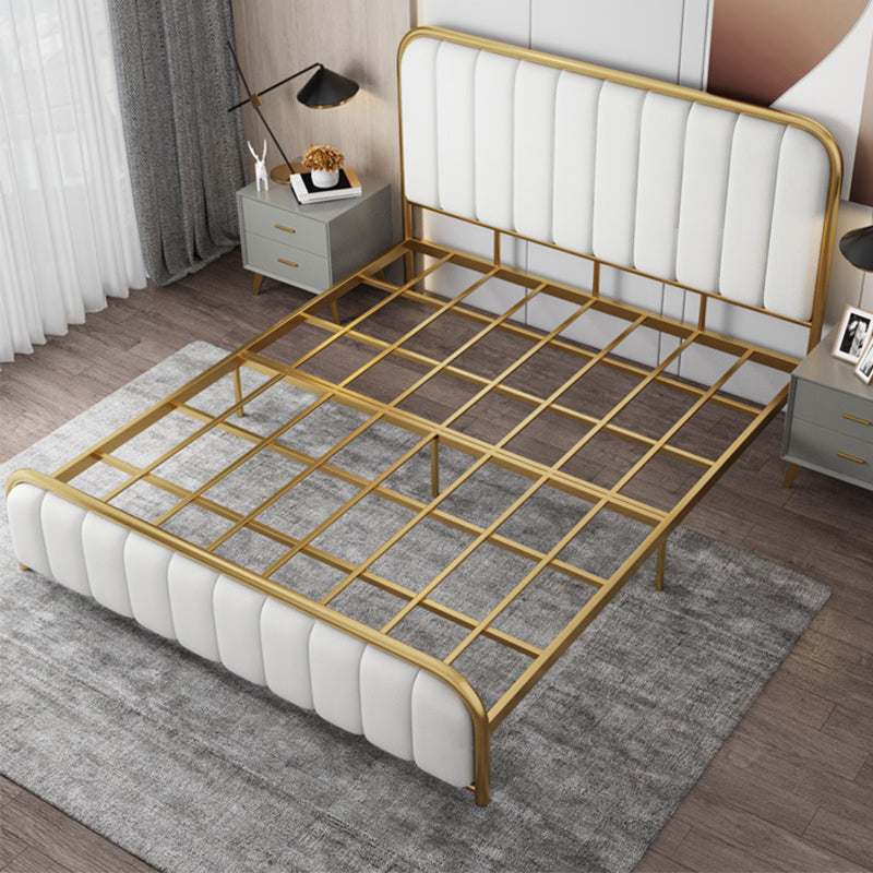 Cama rectangular de estilo glam para la cama estándar con cama de cabecera de panel