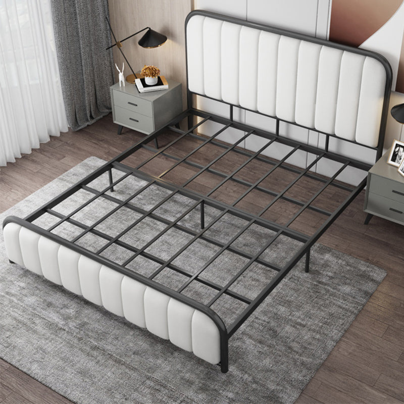 Cama rectangular de estilo glam para la cama estándar con cama de cabecera de panel