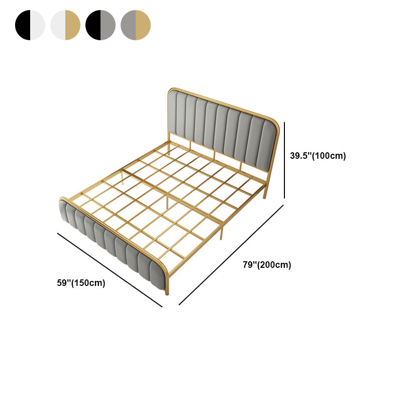 Cama rectangular de estilo glam para la cama estándar con cama de cabecera de panel