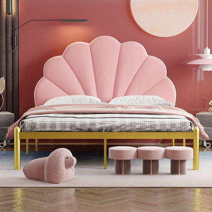 Bidle de lit rembourrée en suède, lit métallique de 47 pouces de haut de 47 pouces de haut