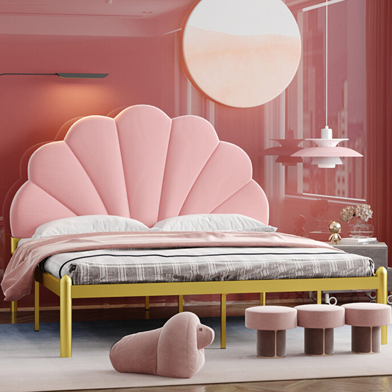 Bidle de lit rembourrée en suède, lit métallique de 47 pouces de haut de 47 pouces de haut