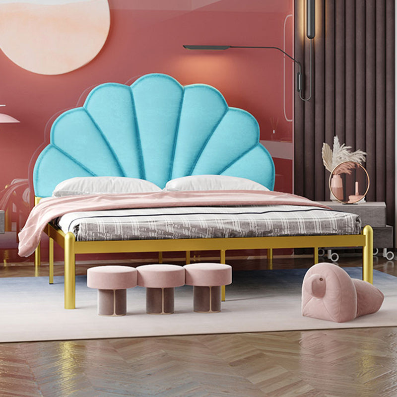 Bidle de lit rembourrée en suède, lit métallique de 47 pouces de haut de 47 pouces de haut