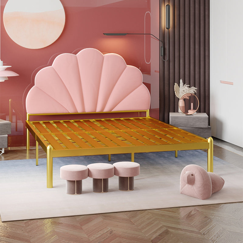 Bidle de lit rembourrée en suède, lit métallique de 47 pouces de haut de 47 pouces de haut