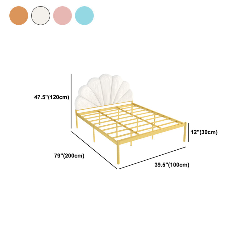 Bidle de lit rembourrée en suède, lit métallique de 47 pouces de haut de 47 pouces de haut