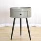 Contemporary One-Drawer Night Table Metal Nightstand with 3 Legs