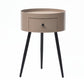 Comodino contemporaneo da tavolo da notte con un comodino in metallo con 3 gambe