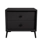 Leather Top Nightstand with 4 Legs Glam Night Table with Drawer Black Clearhalo 'Bedroom Furniture' 'furn' 'furn_night_stand' 'Furniture' 'night_stand' 'Nightstands' 5489755