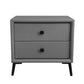 Leather Top Nightstand with 4 Legs Glam Night Table with Drawer Grey Clearhalo 'Bedroom Furniture' 'furn' 'furn_night_stand' 'Furniture' 'night_stand' 'Nightstands' 5489756