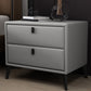 Leather Top Nightstand with 4 Legs Glam Night Table with Drawer Clearhalo 'Bedroom Furniture' 'furn' 'furn_night_stand' 'Furniture' 'night_stand' 'Nightstands' 5489757