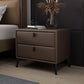Leather Top Nightstand with 4 Legs Glam Night Table with Drawer Clearhalo 'Bedroom Furniture' 'furn' 'furn_night_stand' 'Furniture' 'night_stand' 'Nightstands' 5489758