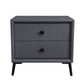 Leather Top Nightstand with 4 Legs Glam Night Table with Drawer Dark Gray Clearhalo 'Bedroom Furniture' 'furn' 'furn_night_stand' 'Furniture' 'night_stand' 'Nightstands' 5489759