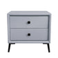 Leather Top Nightstand with 4 Legs Glam Night Table with Drawer Light Gray Clearhalo 'Bedroom Furniture' 'furn' 'furn_night_stand' 'Furniture' 'night_stand' 'Nightstands' 5489760