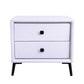 Leather Top Nightstand with 4 Legs Glam Night Table with Drawer White Clearhalo 'Bedroom Furniture' 'furn' 'furn_night_stand' 'Furniture' 'night_stand' 'Nightstands' 5489762