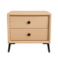 Leather Top Nightstand with 4 Legs Glam Night Table with Drawer Beige Clearhalo 'Bedroom Furniture' 'furn' 'furn_night_stand' 'Furniture' 'night_stand' 'Nightstands' 5489765