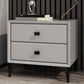 Leather Top Nightstand with 4 Legs Glam Night Table with Drawer Clearhalo 'Bedroom Furniture' 'furn' 'furn_night_stand' 'Furniture' 'night_stand' 'Nightstands' 5489774
