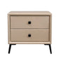 Leather Top Nightstand with 4 Legs Glam Night Table with Drawer Champagne Clearhalo 'Bedroom Furniture' 'furn' 'furn_night_stand' 'Furniture' 'night_stand' 'Nightstands' 5489775