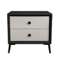 Leather Top Nightstand with 4 Legs Glam Night Table with Drawer Black-White Clearhalo 'Bedroom Furniture' 'furn' 'furn_night_stand' 'Furniture' 'night_stand' 'Nightstands' 5489777