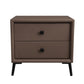 Leather Top Nightstand with 4 Legs Glam Night Table with Drawer Coffee Clearhalo 'Bedroom Furniture' 'furn' 'furn_night_stand' 'Furniture' 'night_stand' 'Nightstands' 5489778