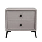 Leather Top Nightstand with 4 Legs Glam Night Table with Drawer Silver Gray Clearhalo 'Bedroom Furniture' 'furn' 'furn_night_stand' 'Furniture' 'night_stand' 'Nightstands' 5489779
