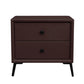 Leather Top Nightstand with 4 Legs Glam Night Table with Drawer Dark Coffee Clearhalo 'Bedroom Furniture' 'furn' 'furn_night_stand' 'Furniture' 'night_stand' 'Nightstands' 5489780