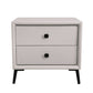 Leather Top Nightstand with 4 Legs Glam Night Table with Drawer Off-White Clearhalo 'Bedroom Furniture' 'furn' 'furn_night_stand' 'Furniture' 'night_stand' 'Nightstands' 5489781