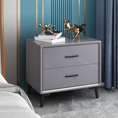 Table de nuit en bois massif contemporain 18,5 "de haut table de nuit avec 2 tiroirs